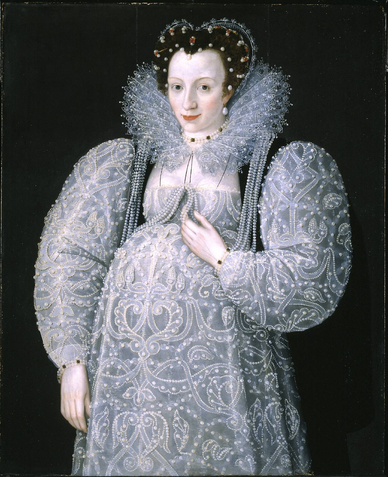 Portrait of an Unknown Lady circa 1595 by Marcus Gheeraerts II 1561 or 2-1636